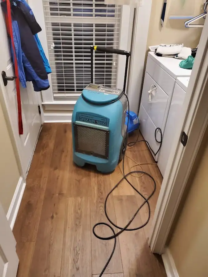 Commercial dehumidifier deployed for Flood Damage Cleanup in Essex